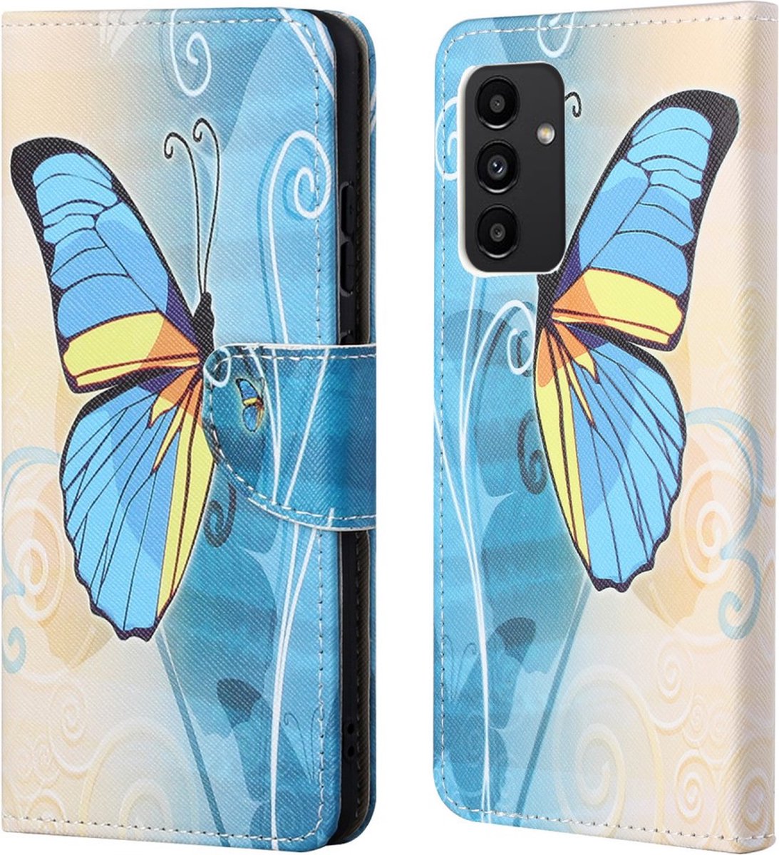 Coverup Book Case - Geschikt voor Samsung Galaxy A13 4G Hoesje - Blauwe Vlinder