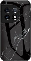 Coverup Marble Glass Back Cover - Geschikt voor OnePlus 11 5G Hoesje - Zwart