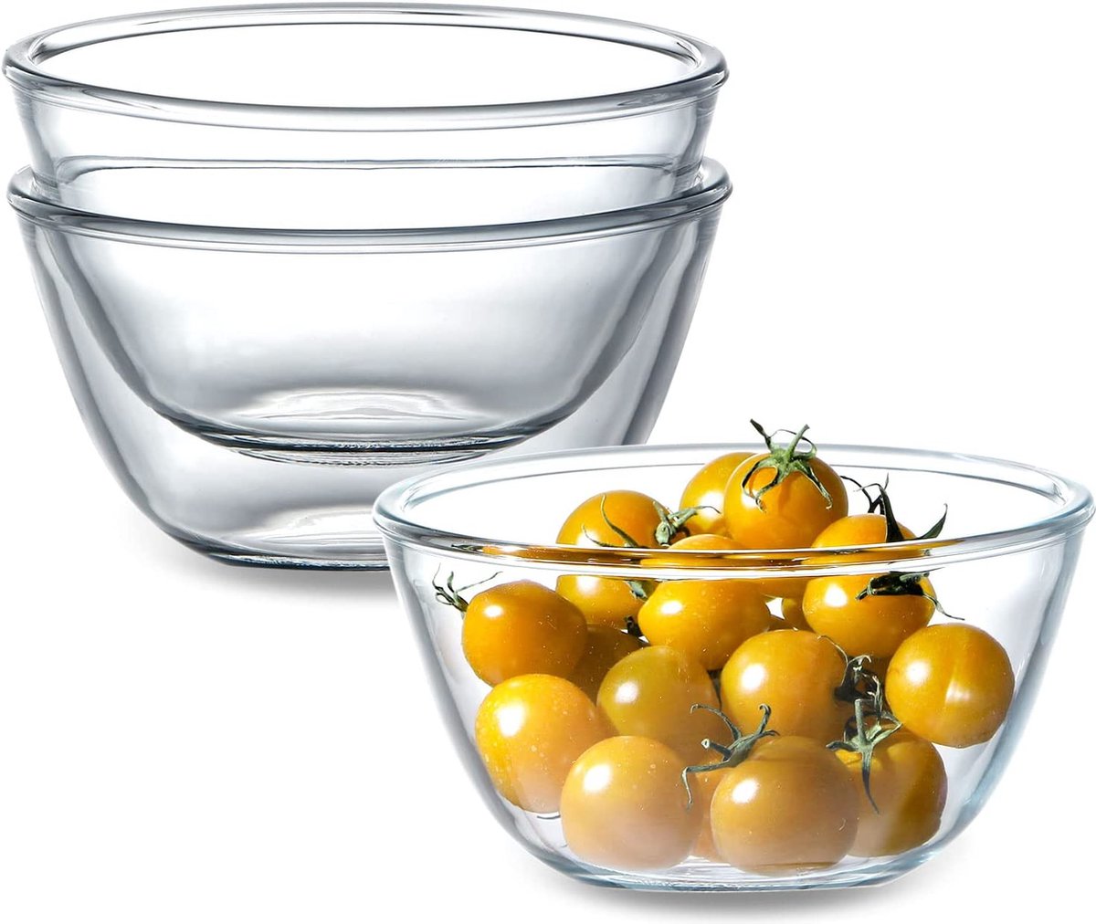 3-delige glazen kommen in een set 750ML glazen kom slakom glazen dessertkommen glas, aperitief glazen kom