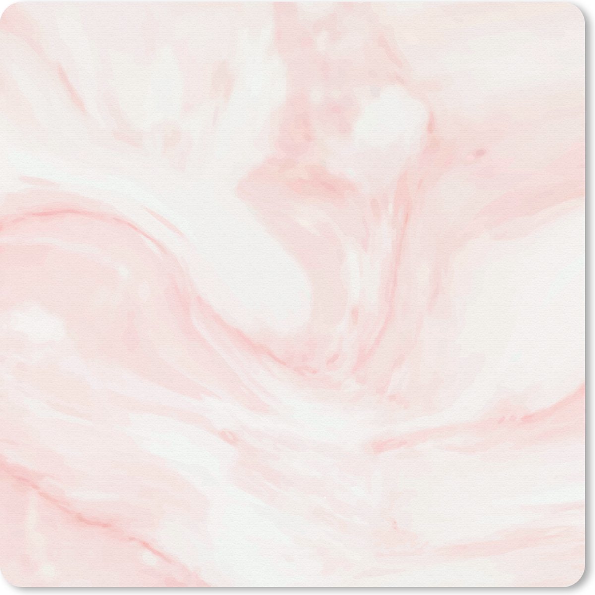 Muismat 30x30 cm - Mousepad Marmer - Wit - Roze - Pastel - Muismatten