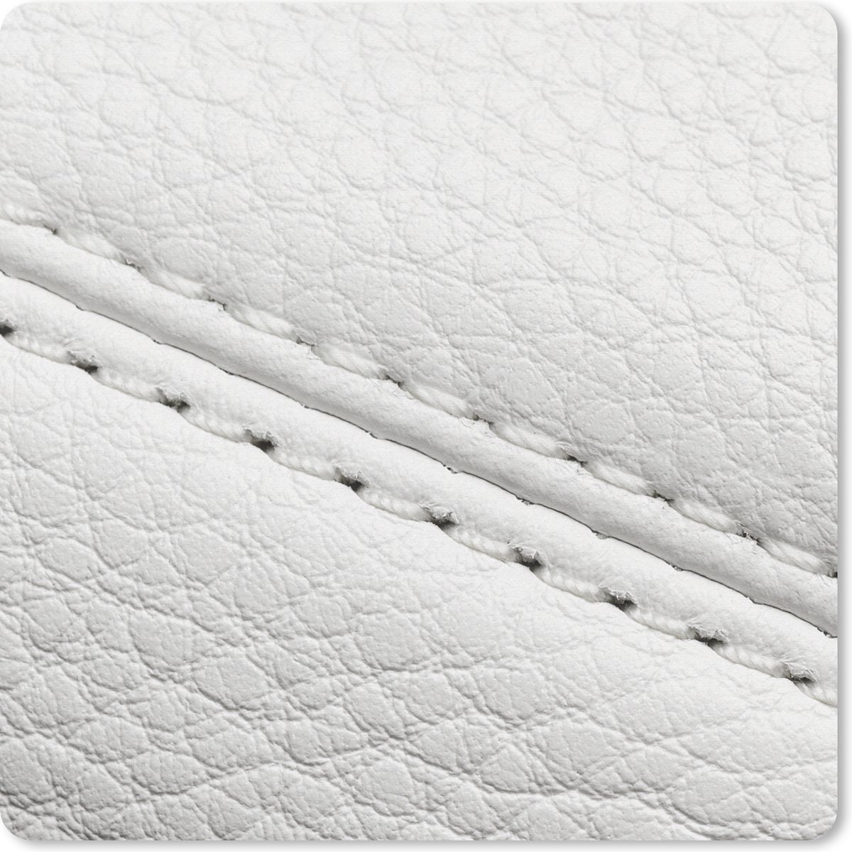 Muismat 30x30 cm - Mousepad Witte Lederen print - Muismatten