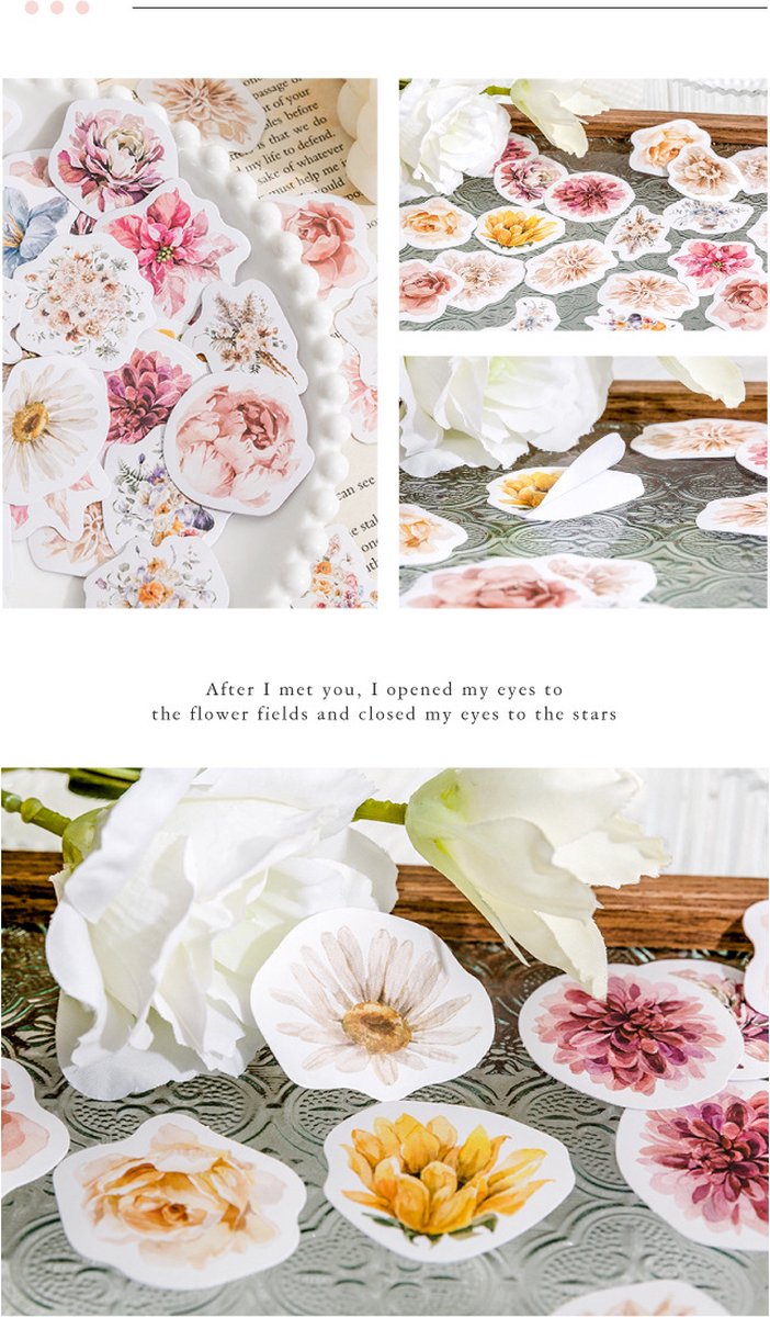 Bullet Journal Stickers - The Flower Style - 46 stuks - Flower Sticker - Bloemen Stickerset — afbeelding 3
