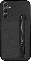 ADEL Kunstleren Back Cover Pasjeshouder Portemonnee Hoesje Geschikt voor Samsung Galaxy A14 (5G/ 4G) - Zwart