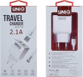 UNIQ Accessory Dual Port 2.1A thuislader - Micro USB Wit (CE)