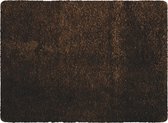 MSV Badkamerkleedje/badmat tapijt - voor de vloer - bruin - 50 x 70 cm - Microfibre - langharig