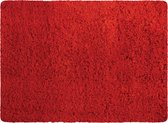MSV Badkamerkleedje/badmat tapijt - voor de vloer - rood - 50 x 70 cm - Microfibre - langharig