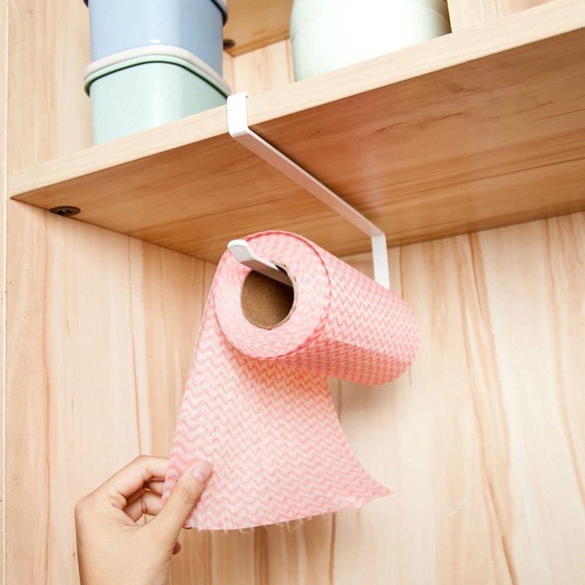 Papieren handdoekhouder Dispenser Onder kast Papierrolhouder Rek Geen boren voor keuken Badkamer (Pak van 2)