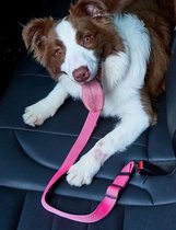 Stevige hondenriem voor autogordel Hondentuig Hondengordel Verstelbaar roze