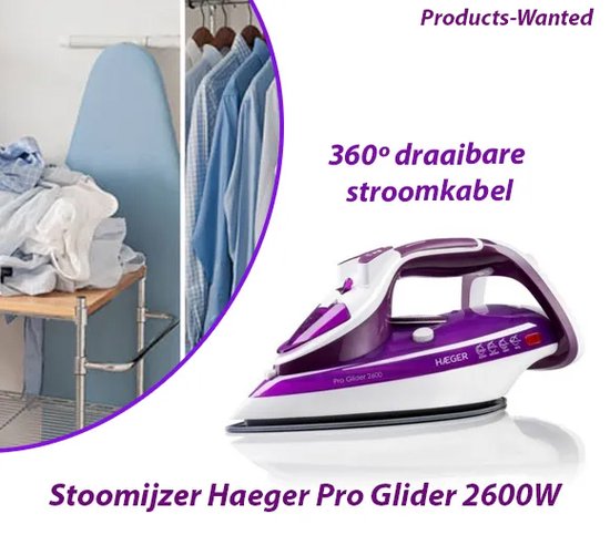 Stoomstrijkijzer Haeger Pro Glider 2600W