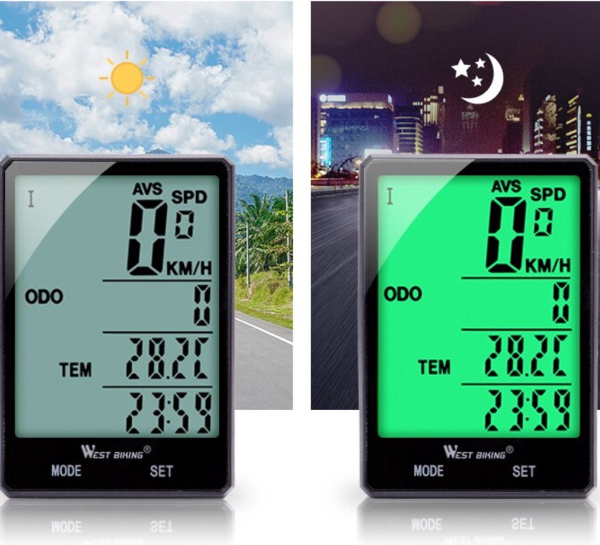 Compteur Velo Sans Fil, ZAMUS Compteur Velo avec Rétroéclairage LCD D'affichage pour D'affichage Compteur Velo Sans Fil, ZAMUS Compteur Velo avec Rétroéclairage LCD D'affichage pour D'affichage