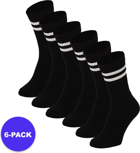 Apollo (Sports) - Chaussettes de sport Unisexe - Zwart - Taille 42/47 - Lot de 6 - Forfait discount