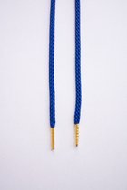 Schoenveters rond - koord konings blauw - 100cm met gouden nestels veters rond