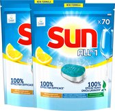 Sun - All-in-1 - Vaatwastabletten - Citroen - 100% oplosbaar tabletfolie - 140 Vaatwastabletten - Voordeelverpakking