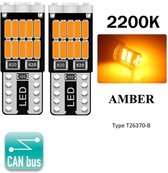 T10 Led Lamp Amber / Oranje (Set 2 stuks) 2100K Canbus 5W5 | 368 Lumen | Type T26370-B | W5W | Led Signal Light | 12V | 168 | 194 | 2x | Stadslicht | 2200 | 2100 | Kelvin | Autolampen | Car licht | Lampen |