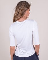 Dames t shirt Off white viscose ronde hals 1/2 mouw - CHICAGO.