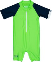 JUJA - UV-Zwempakje met korte mouwen voor baby's - High Visual - UPF50+ - Cool Coconut Club - Neon lime - maat 86-92cm