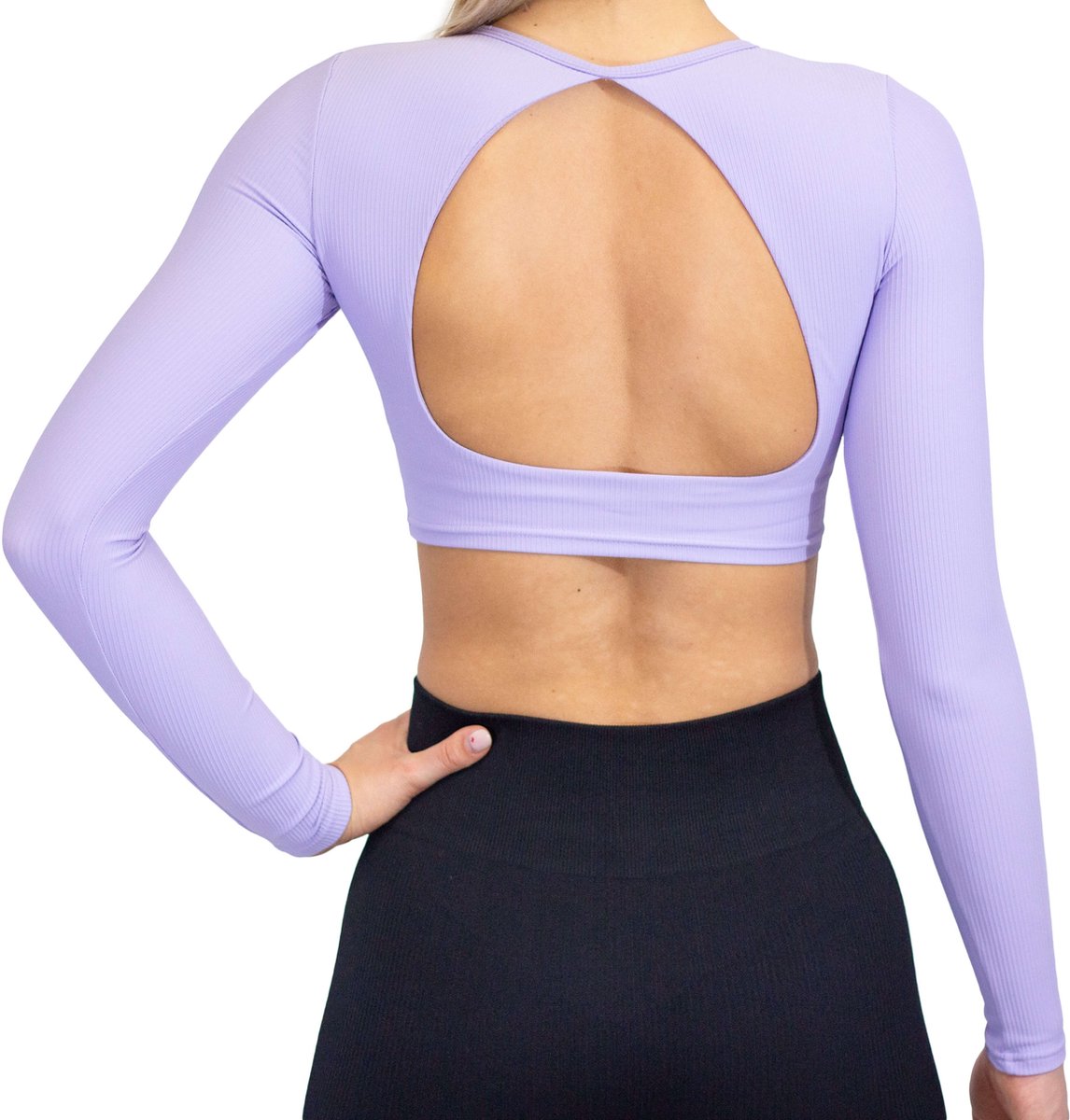 Fittastic Sportswear Longsleeve Backless Top Purple (Beschikbaar in verschillende maten)