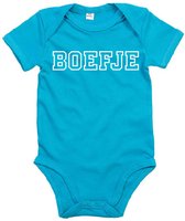 Baby Romper Boefje 12-18 maand - Blauw - Rompertjes baby met tekst