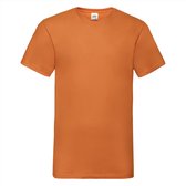 Fruit Of The Loom - 5 Stuks Valueweight T-Shirts V-Hals - Oranje - XL