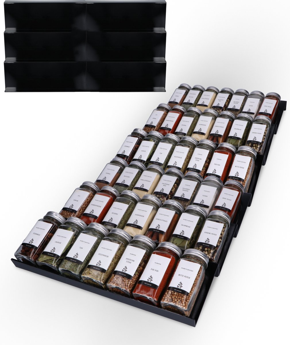 Comforder Kruidenrek Lade - 6 stuks - Keukenlade Organiser - Keuken Organizers voor 42 potjes