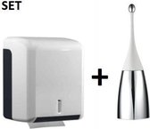 Toilet brush standing MP654 - white + CleanLine Ph Toilet paper dispenser SET