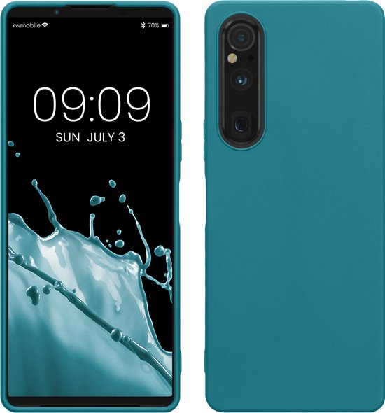 kwmobile coque de protection pour Sony Xperia 1 V - Coque pour smartphone - Coque arrière en pétrole mat