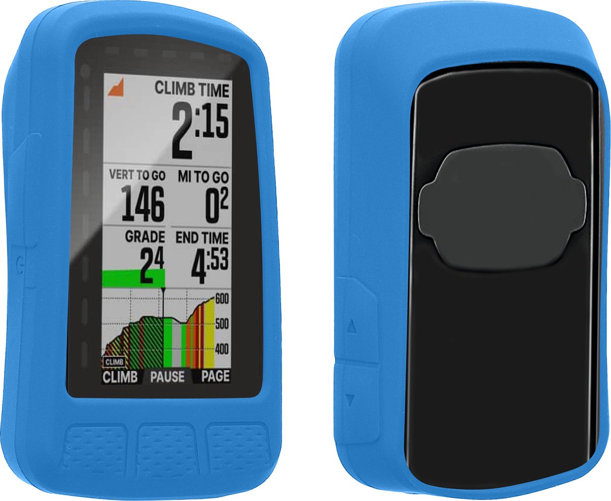 kwmobile hoes geschikt voor Wahoo Elemnt Roam V2 - Siliconen beschermhoes voor fietsnavigatie - blauw