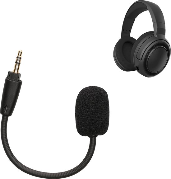 Kwmobile Microfoon Voor Gaming Headset - Compatibel Met Kingston HyperX Cloud/Cloud X/CloudX Core - 10 Cm Zwart - 3,5 Mm Jack