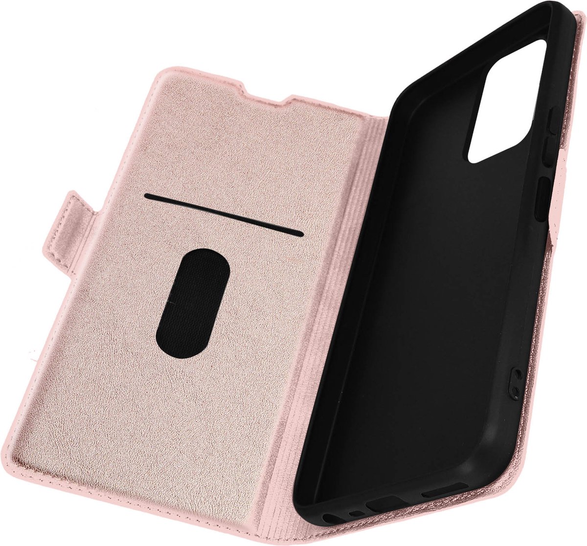 Geschikt voor TCL 40R 5G Case Kaartvak Stand-functie Double Tab Champagne