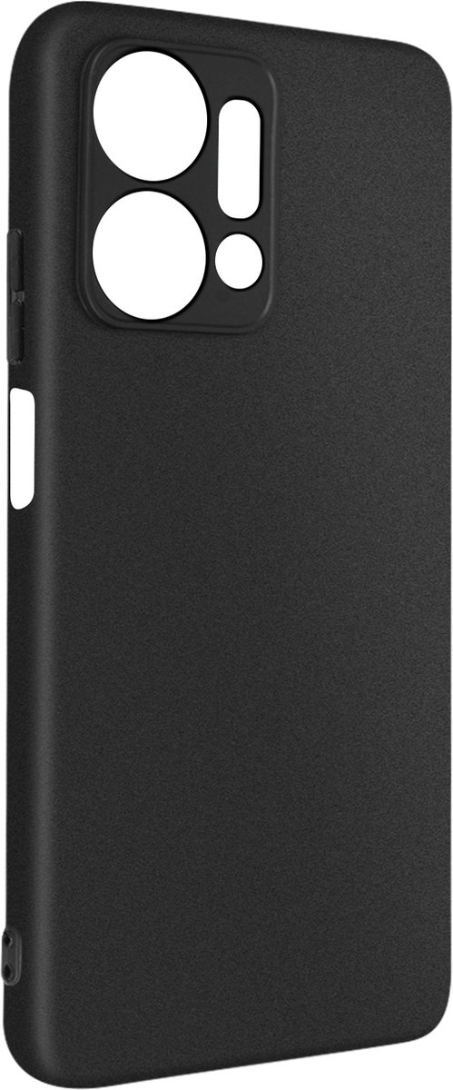 Hoes Geschikt voor Honor X7a Sterk Soepel Siliconengel Licht zwart