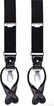 Profuomo Zwarte bretels met smalle banden in exclusieve uitvoering