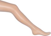Bonnie Doon Visnet Panty Wit Dames maat L/XL 40/42 - Netpanty - Fishnet Tights - Visnet Patroon - Comfortabele Pasvorm - Stevig Materiaal - Super Elastisch - Doorschijnend - White