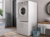 Mobistoxx WASMACHINEKAST Washing, Kast voor wasmachine of droogkast met lade voor wasmand, wit, universeel