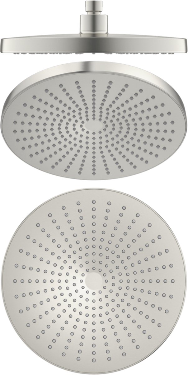 Owen & Finch Douchekop 250 mm – ABS Kunstof – Geborsteld Nikkel – Universele Aansluiting
