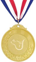 Akyol - katten medaille goudkleuring - Katten - liefste kat - huisdier - cadeau - verjaardag - katten speelgoed - gepersonaliseerd - sleutelhanger met naam