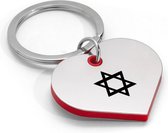 Akyol - david ster sleutelhanger hartvorm - Bedankt - chanoeka - joods - cadeau
