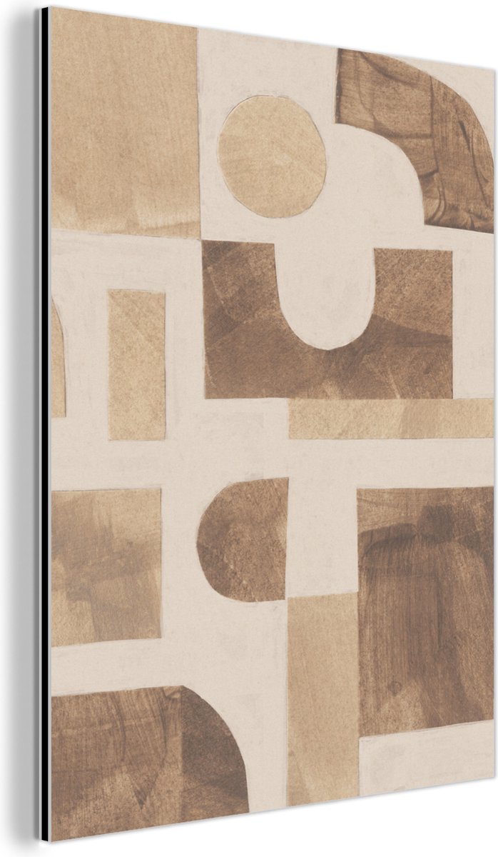 Wanddecoratie Metaal - Aluminium Schilderij Industrieel - Abstract - Puzzel - Vormen - Kleuren - 90x120 cm - Dibond - Foto op aluminium - Industriële muurdecoratie - Voor de woonkamer/slaapkamer