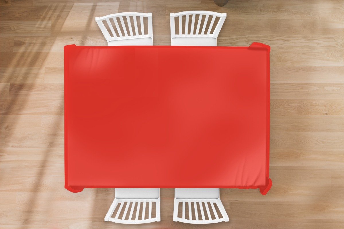 Tafelkleed - Tafellaken - 200x130 cm - Rood - Kleur - Effen - Binnen en Buiten