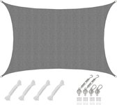 4x6 UV Zonnezeil Rechthoek Luchtdoorlatend - Rechthoekig Schaduwdoek met Stalen Bevestiging