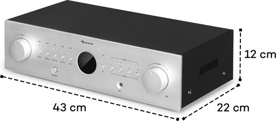 Auna Versterker, HiFi stereo mini-versterker, HiFi-versterker met bas- & treble-regelaar, 4-kanaals audioversterker, Stereo-versterker met afstandsbediening & AUX-ingang, AV-receiver — afbeelding 4