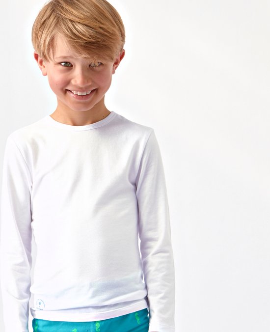 Little Label T-shirt Garçons Wit - Manches Longues - 2 Pièces - Maillot Basic - Taille 92 - Katoen BIO doux