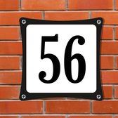Namengigant Huisnummerbord Emaille-Look - Nummer 56 - Standaard - 10 x 10 cm | incl. schroeven