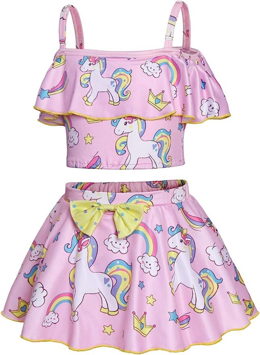 Joya Kids® Unicorn Bikini Roze Meisjes | Eenhoorn Bikini Set met Rokje | Unicorn Zwempak set | — afbeelding 10
