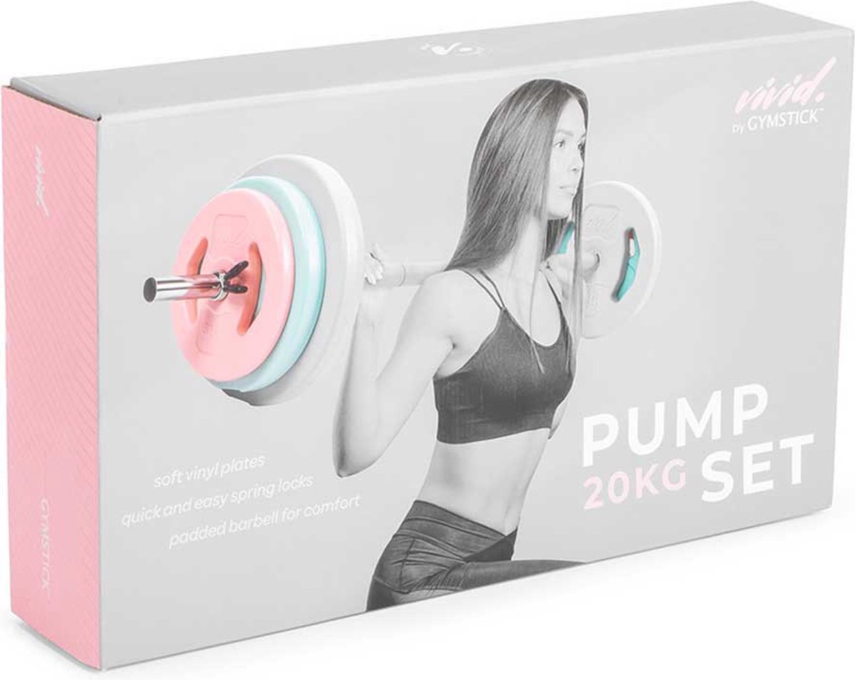 Gymstick Aerobic Pump Set - Halterset - Roze - 20 kg - 6 halterschijven - Incl. halterstang en veerclipsluiters - Inc. gratis online trainingsvideo's thumbnail 2