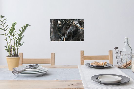 Stickers muraux - Film autocollant - Marbre - Zwart - Or - Motif - 30x20 cm - Film adhésif - Stickers muraux muraux Chambre d'enfant - Papier peint autocollant - Papier peint autocollant - Film autocollant