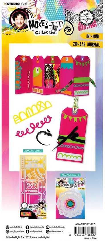 Studio Light Mixed-Up Collection Cutting dies Ini-Mini Zig-zag Journal ...