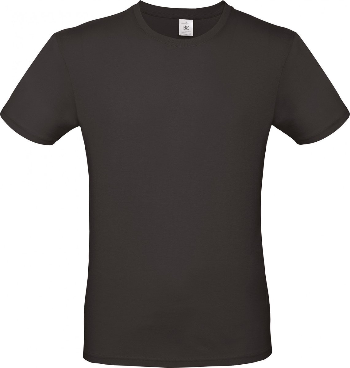 B&C T-shirt zwart met ronde hals zwart