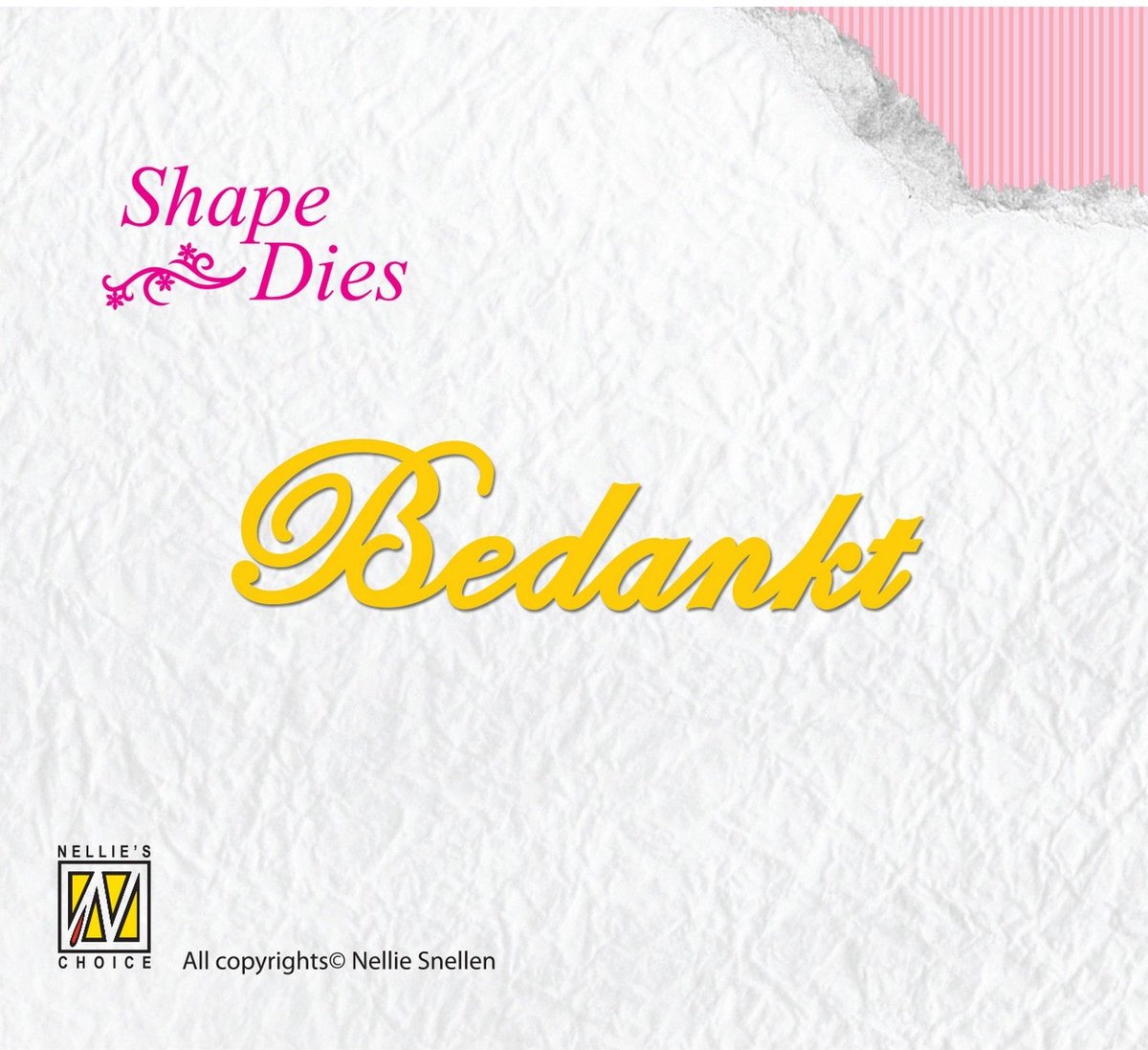 SD049 Snijmal Nellie Snellen - Shape Die - tekst (Nederlands) - Bedankt -7.8 x 2 cm
