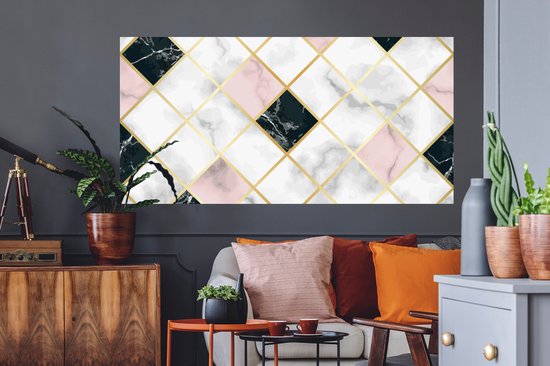 Muurstickers - Sticker Folie - Marmer - Geometrische vormen - Patronen ...