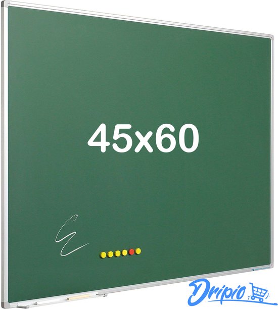 Krijtbord PRO - Magnetisch - Schoolbord - Eenvoudige montage - Geëmailleerd staal - Groen - 45x60cm